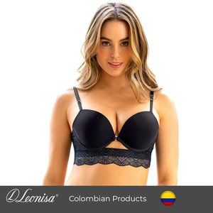 LEONISA Double push-up bra with deep neckline on the sexy back
